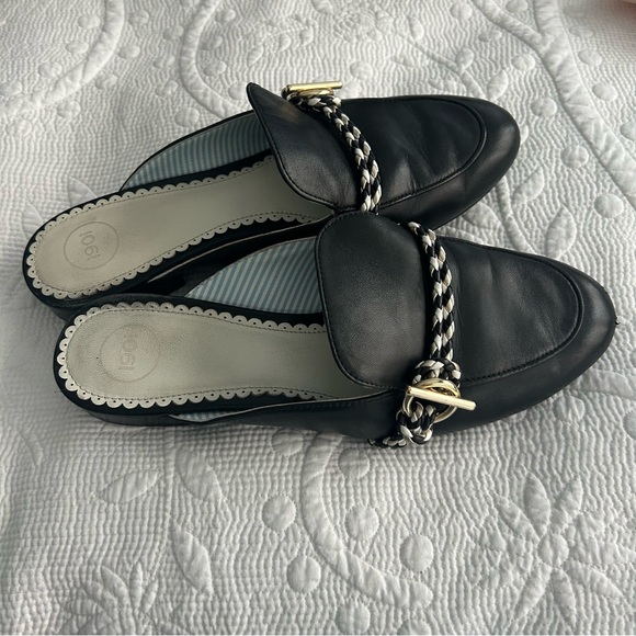1901 Black Mules with Gold and White Detail - Picture 5 of 6